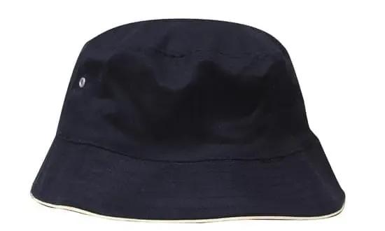 Headwear Bucket Hat With Sandwich Trim Brushed Heavy Sports Twill *no Sandwich* X12 Headwear Professionals